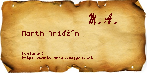 Marth Arián névjegykártya